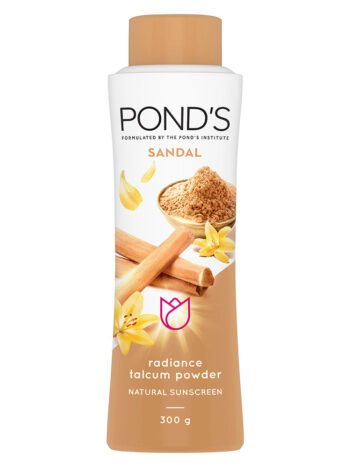 POND'S Sandal Radiance Talcum Powder with Natural Sunscreen - 300g for Radiant Skin Protection