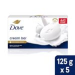 Dove Cream Beauty Bar Combo - Buy 4 Get 1 Free (5 Pcs) - Moisturizing Soap for Soft Skin