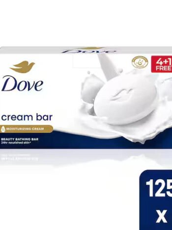 Dove Cream Beauty Bar Combo - Buy 4 Get 1 Free (5 Pcs) - Moisturizing Soap for Soft Skin