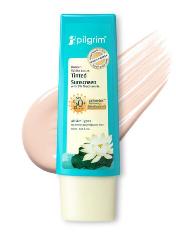 Korean White Lotus Tinted Sunscreen SPF 50+ PA++++ - Best Lightweight Sunscreen for Flawless Skin
