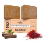 Ghar Soaps Sandalwood & Saffron Magic Soaps For Bath (300 Gms Pack Of 3) | Paraben Free | Chandan & Kesar Bath Soap | Handmade Soaps For Glowing | Skin Brightening Soap For Men & Women