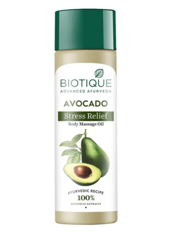 Biotique Avocado Stress Relief Body Massage Oil - 200ml for Relaxation and Wellness