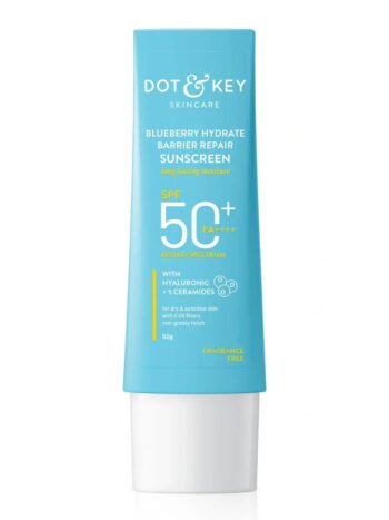 Dot & Key Blueberry Hydrate Barrier Repair Sunscreen SPF 50+ PA++++ for Dry & Sensitive Skin - Moisturizing Sun Protection (50g)