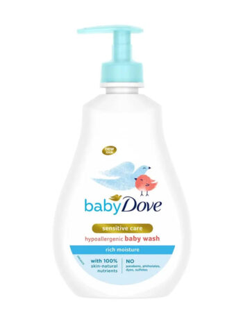 Baby Dove Rich Moisture Body Wash 400ml | Hypoallergenic Tear-Free Moisturizing Body Wash for Sensitive Skin | No Sulphates or Parabens | Head to Toe Care