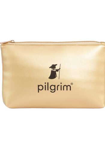 Luxury Gold Makeup Pouch - Stylish Cosmetic Organizer for Travel and Everyday Use