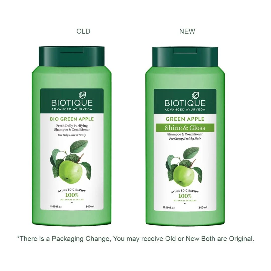 Before and After Using Biotique Green Apple Shampoo