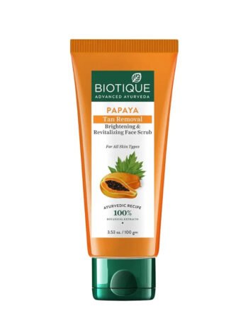 Biotique Papaya Tan Removal Face Scrub - Brightening & Revitalizing Exfoliator for Glowing Skin