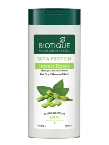 Biotique Bio Soya Protein Intense Repair Shampoo & Conditioner for Dry and Damaged Hair - 180ml | Best Hair Repair Solution