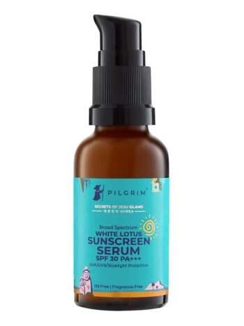 White Lotus Sunscreen Serum with SPF Protection - Broad Spectrum UVA/UVB Defense
