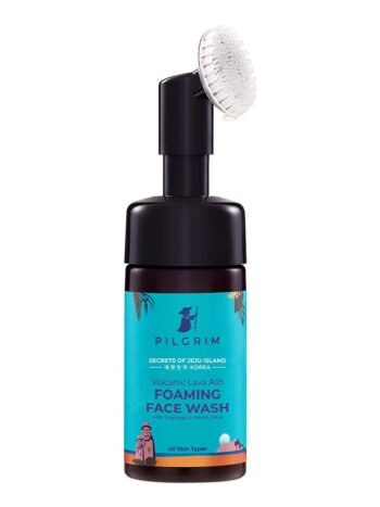 Volcanic Lava Ash Foaming Face Wash with Brush - Deep Cleansing Facial Cleanser